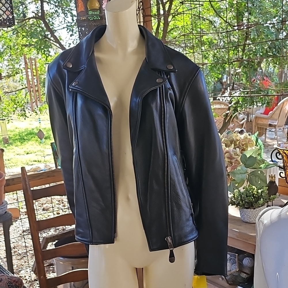 XPERT PREMIUM Black Leather road protection Motorcycle Jacket women's XL